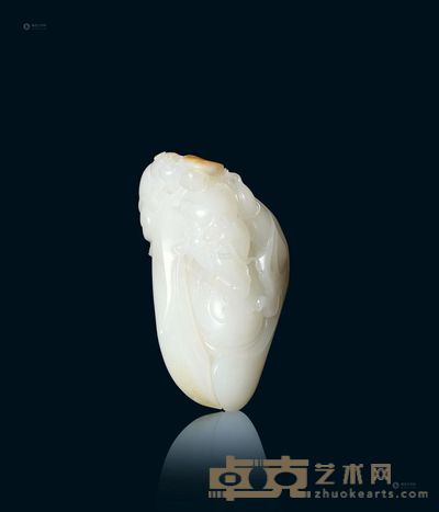 戴盛昆 白玉寿星把件 高8.4cm