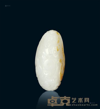葛洪 白玉龙凤把件 高7.6cm