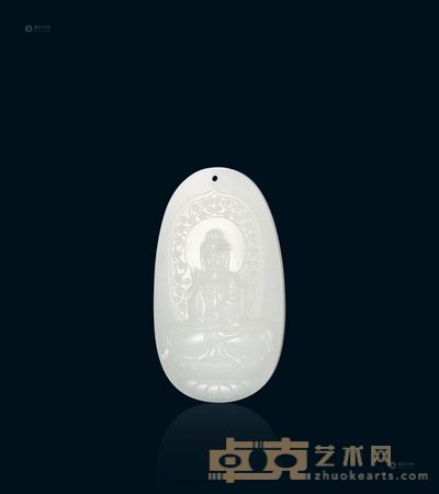 忠荣玉典 白玉玉观音 高7cm