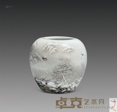 何许人 雪景水盂 高6.5cm