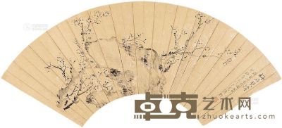 孙云凤 1900年作 梅花 扇面 17.5×52.5cm