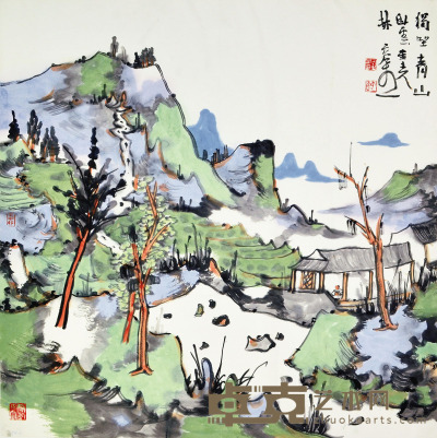 林容生 独坐青山 69×69cm约4.3平尺