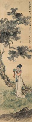潘志云 庚子（1960）年作 月桂树下 立轴