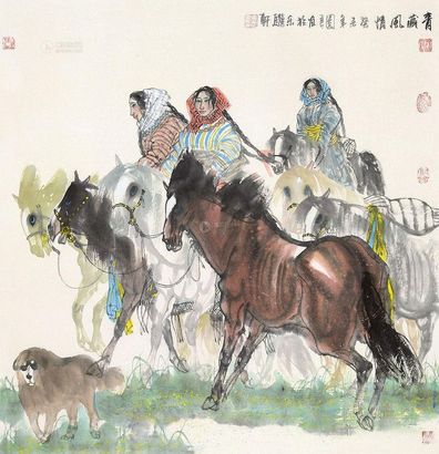 吴团良 青藏风情 立轴