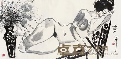 石虎 裸女图 68×136.5cm