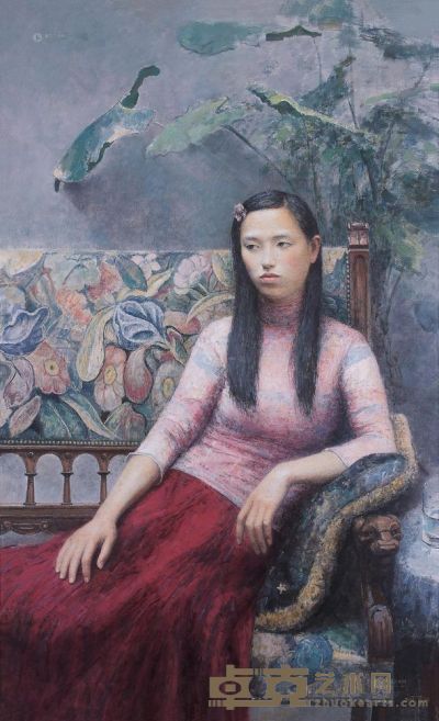 朱春林 2008年作 红裙子 146×91cm