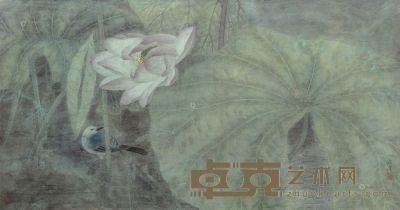 江宏伟 荷花翠鸟 镜框 36×66cm