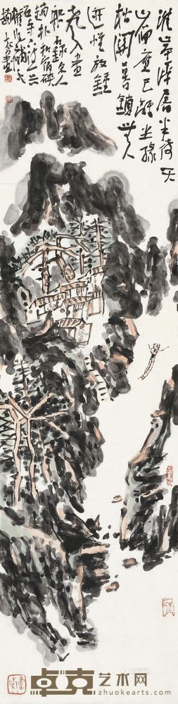 赵规划 淮上图 纸片 137×35cm