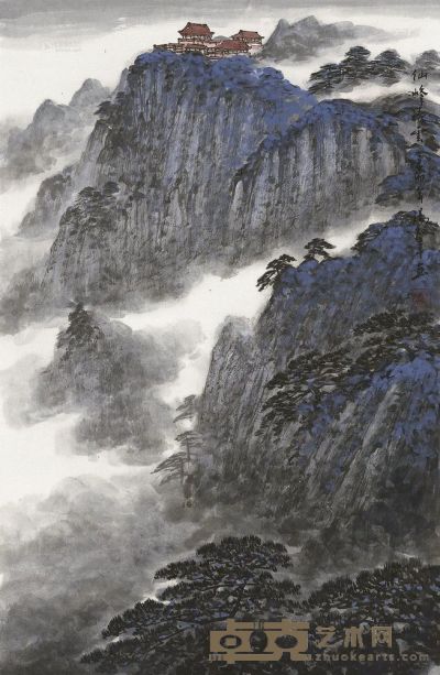 汤知辛 2011年作 仙峰凌云 镜框 69×45cm