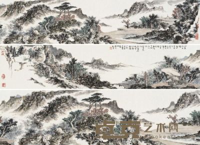 乔小龙 2013年作 桃源胜境图 手卷 39.5×268cm