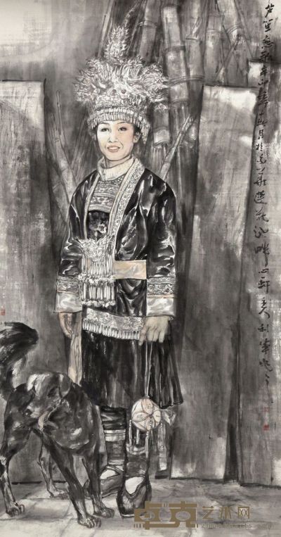 王利军 2011年作 芦笙恋歌 镜片 179×96cm