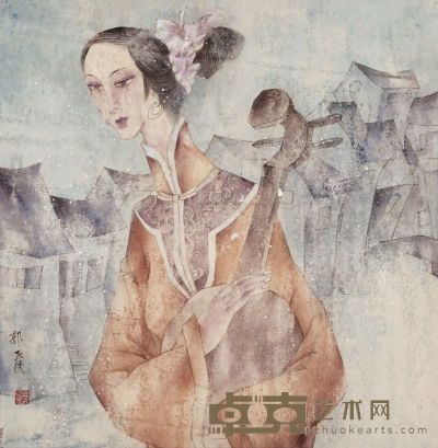 郭正民 人物 镜片 68×68cm