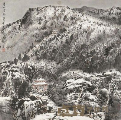 徐建明 2006年作 钟山雪霁 镜片 68×68cm