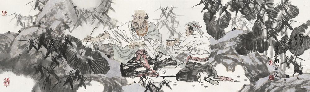 王野翔 2011年作 怀素画蕉 镜框 34×112cm