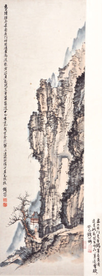 钱松喦 石门峭壁