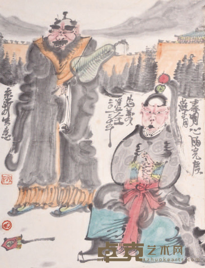 周京新 水浒人物 45×35cm 约 1.4 平尺