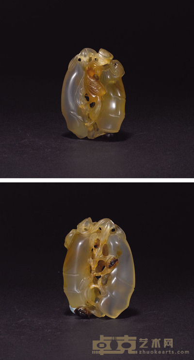 清祝福平安玛瑙挂件 长5cm