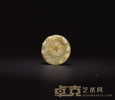 汉浮雕螭龙纹剑首 直径4.5cm