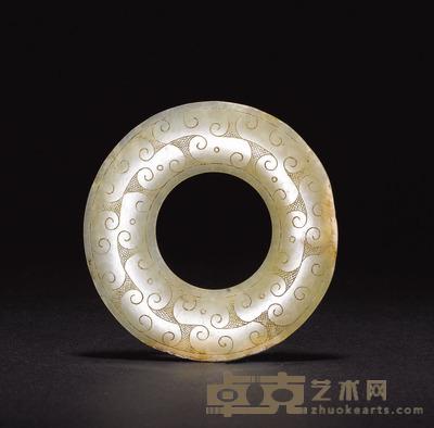 战国楚式龙纹璧 直径5cm