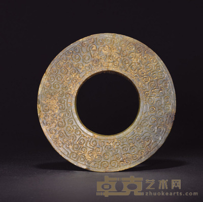 战国早勾云纹璧 长11.7cm