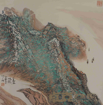 向中林 峡江帆影 66×67cm约4平尺