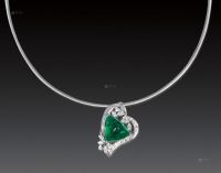 pt900祖母绿钻石项链套