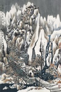 方骏 雪亭胜景图   镜片