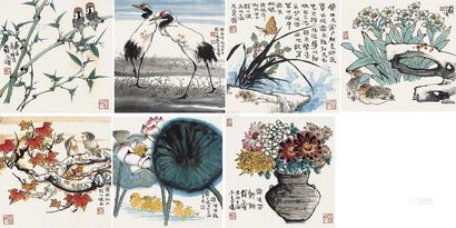 钱行健 2000年作 花鸟 册页 （十二开选七）