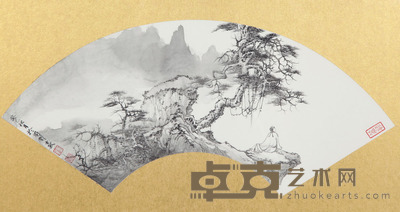 钟士敏 仿古山水 