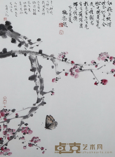刘德扬 红梅夹蝶 46x35