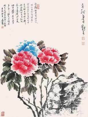 金默如 花 立轴