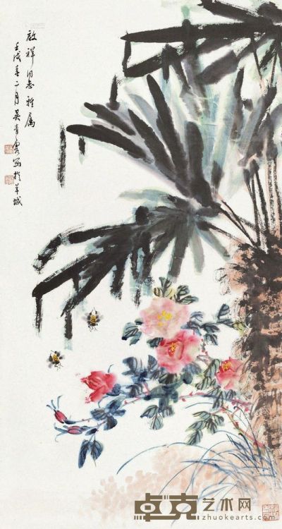 吴青霞 壬戌（1982）年作 春长好 立轴 89×47cm