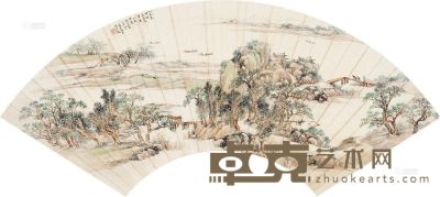 吴青霞 乙亥（1935）年作 夏日闲居 扇片 17×50.5cm