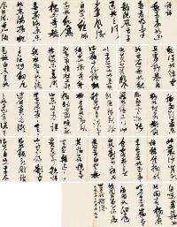 张瑞图 乙丑（1625）年作 草书《诗评》 册页 （十四开）