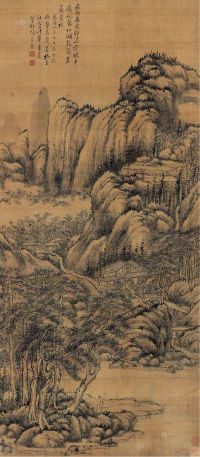 张宗苍 乾隆8年（1744）年作 飞雨过村 立轴