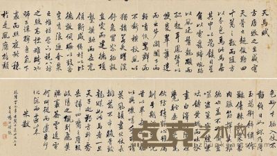 杨汝谐 1782年作 行书临米芾《天马赋》 手卷 32×222cm