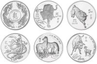 新加坡发行5盎司生肖特种银章六枚