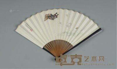 上海朵云轩制“紫檀洒金折扇” （一件） 长30.1cm