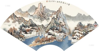 方骏 云山又隔第几重 扇面