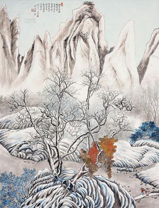 陈武汉 雪景山水 镜心