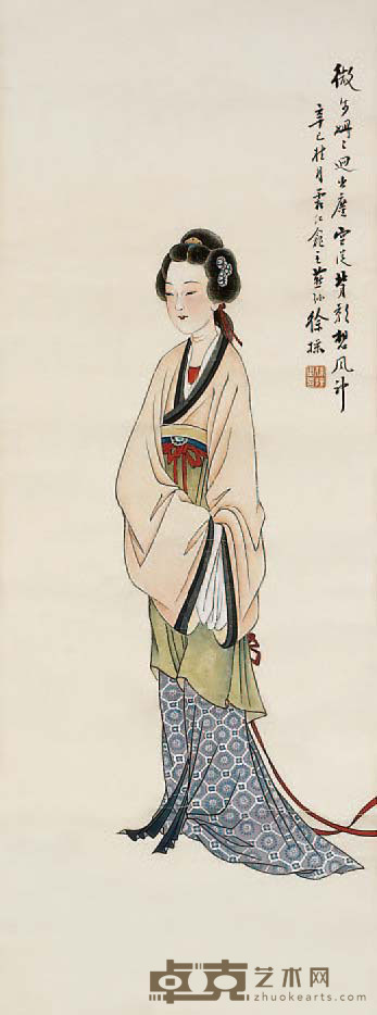 徐燕孙 美人图 65×24 约1.4 平方尺