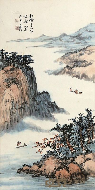 吴嘉行 红树青山 立轴 68×34cm