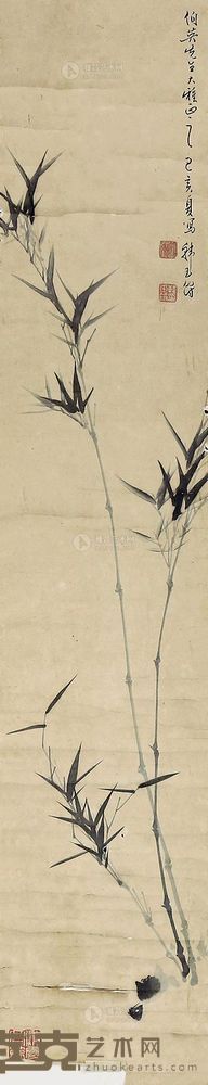 韩玉符 墨竹 立轴 108×21cm