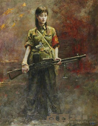 张大中 爱红装爱武装 100×80cm