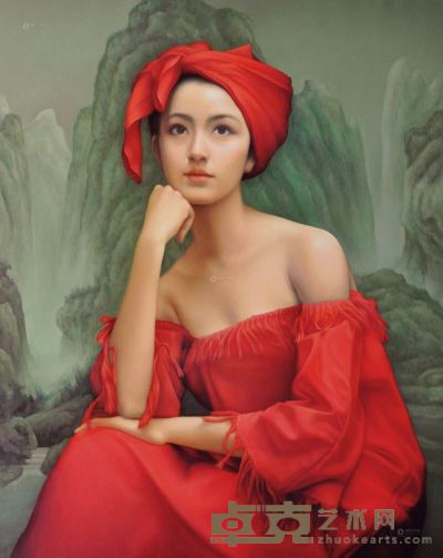 周泉  红头巾 100×80cm