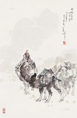 李山 庚辰年作 踏破昆仑 镜心