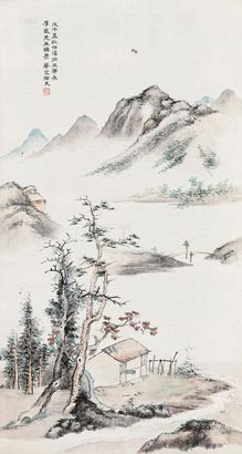 蔡哲夫 戊午（1918年）作 烟波钓叟暮归来 镜片