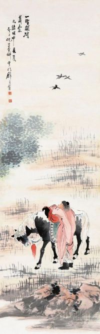 倪田 戊申（1908）年作 一望关河 镜片