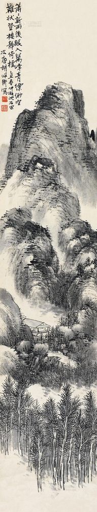 胡佩衡 乙丑（1925）年作 倚楼图 立轴