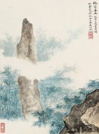 吴湖帆 癸巳（1953）年作 绿窗春雨 立轴